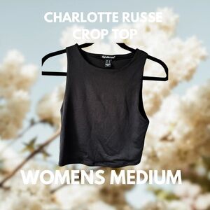 Charlotte Russe Black Sleeveless Crop Tank - Women's M